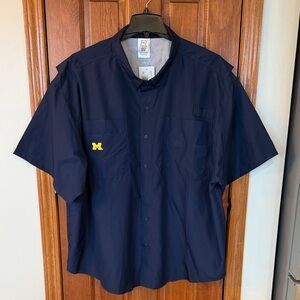 Men's Navy Blue Short Sleeve Casual Shirt